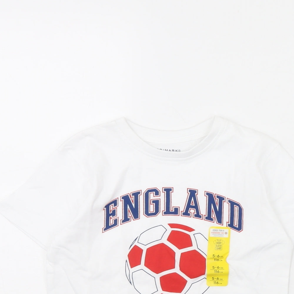 Primark Boys White   Basic T-Shirt Size 5 Years