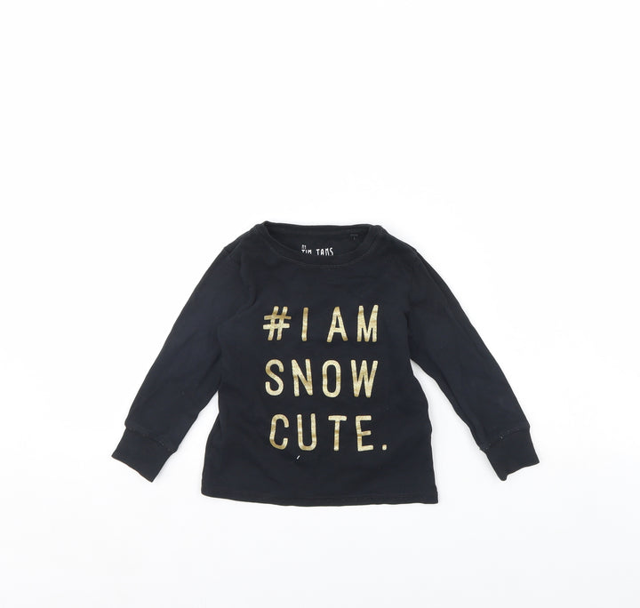 NEXT Girls Black Solid  Cami Pyjama Top Size 2 Years  - christmas