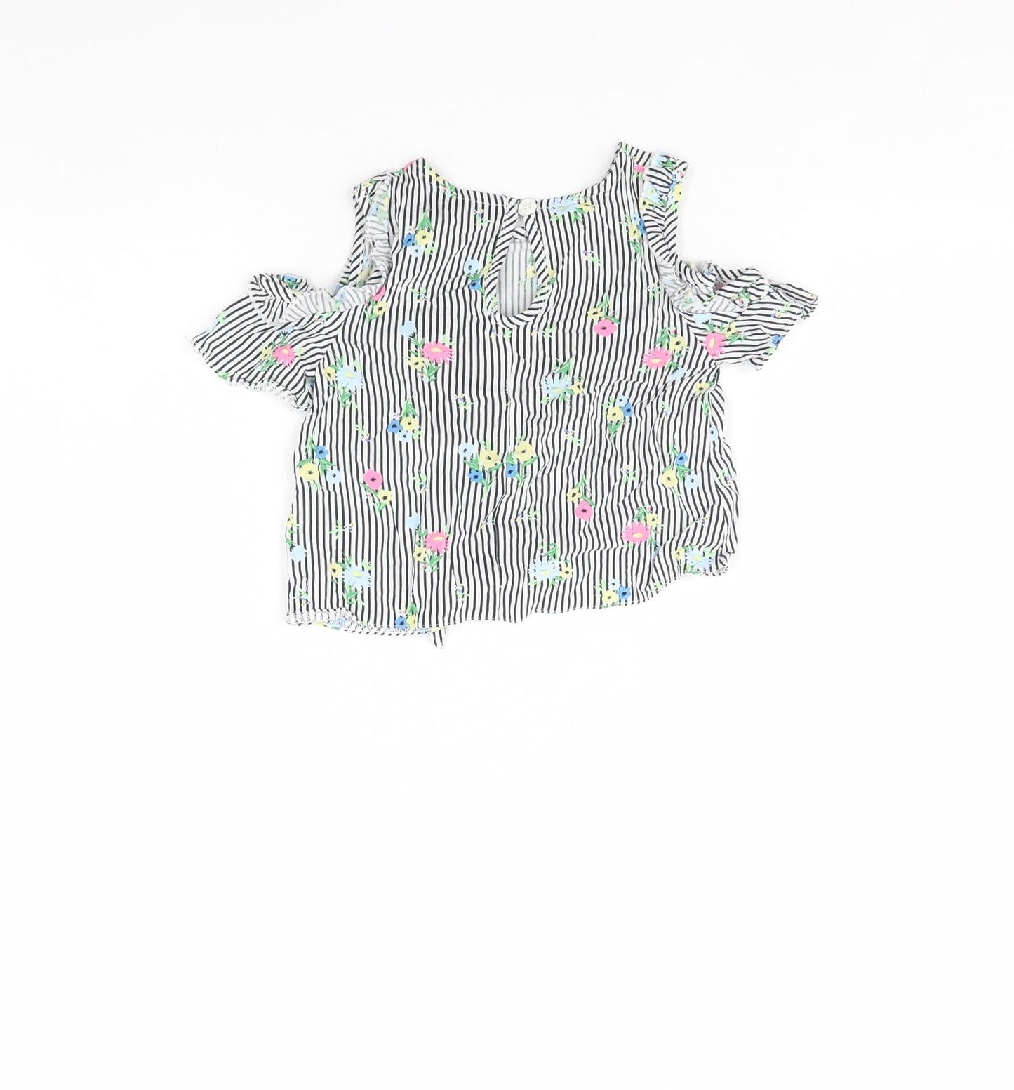 Primark Girls White Striped  Basic Blouse Size 2 Years