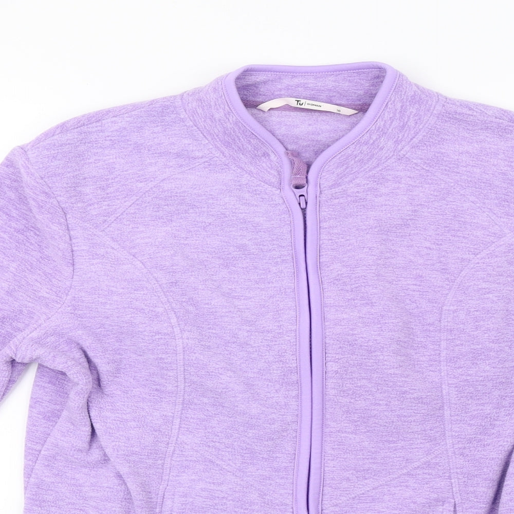 saisnburys Womens Purple  Fleece Full Zip Sweatshirt Size 10