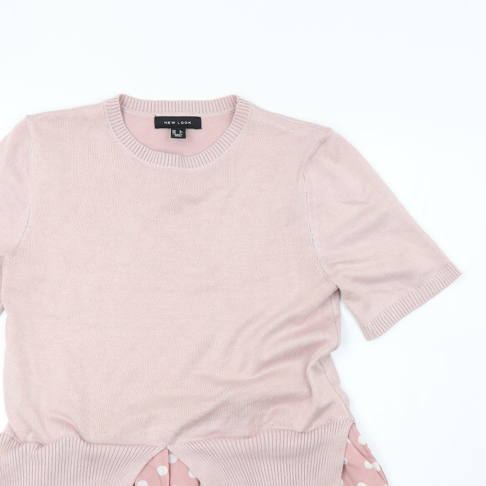 newlook Womens Pink  Knit Pullover Sweatshirt Size 8