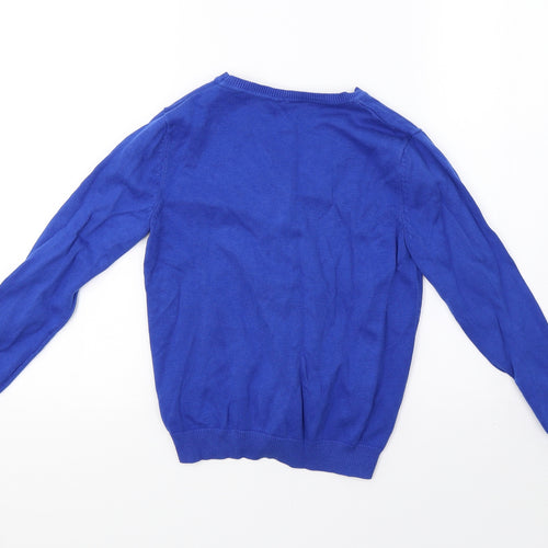 George Girls Blue  Knit Cardigan Jumper Size 7-8 Years  - school wear