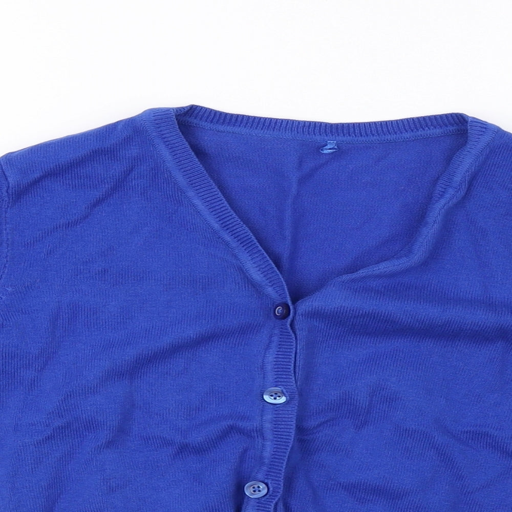 George Girls Blue  Knit Cardigan Jumper Size 7-8 Years  - school wear
