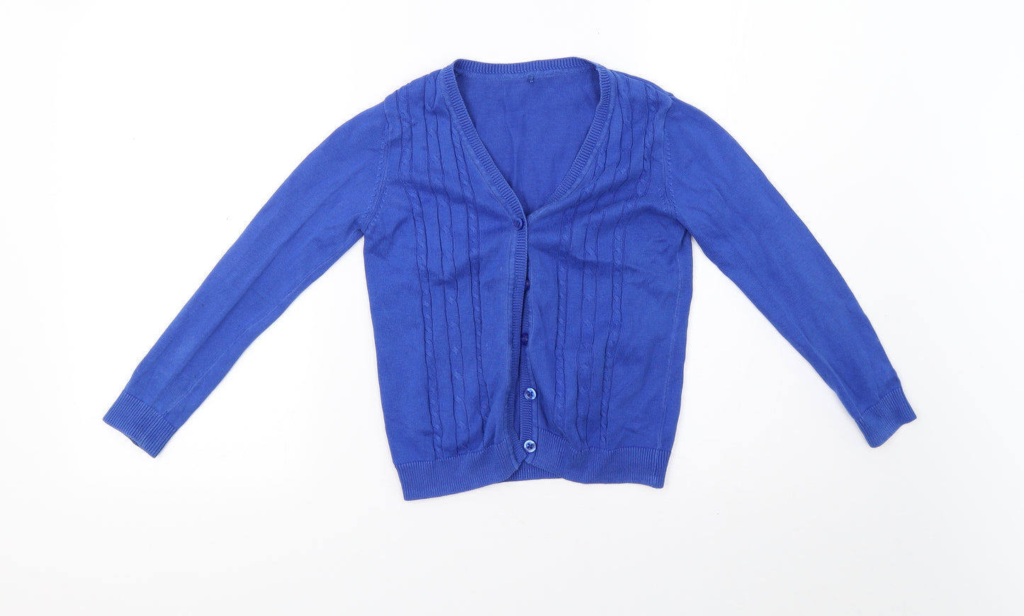 George Girls Blue  Knit Cardigan Jumper Size 6-7 Years  - school wear