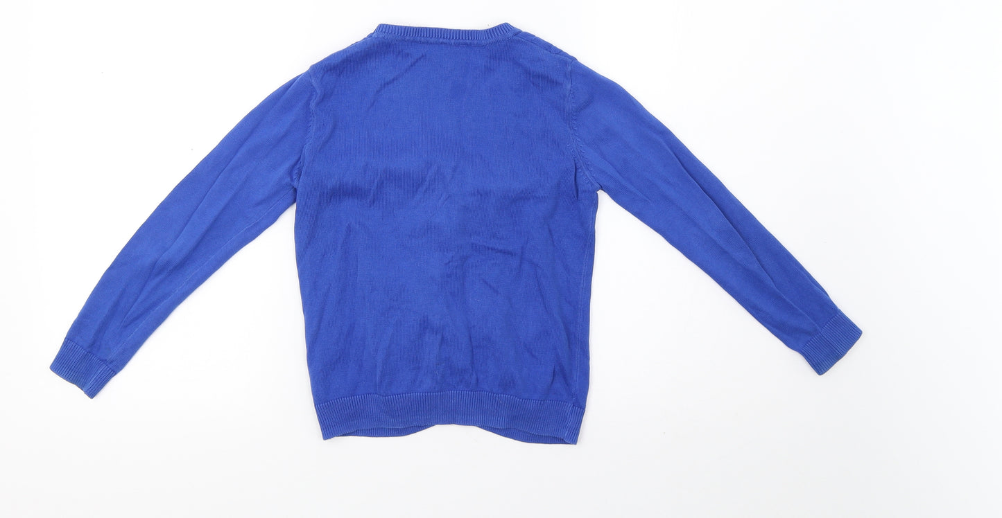 George Girls Blue  Knit Cardigan Jumper Size 6-7 Years  - school wear