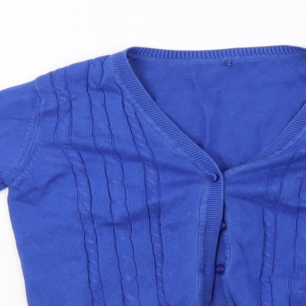 George Girls Blue  Knit Cardigan Jumper Size 6-7 Years  - school wear