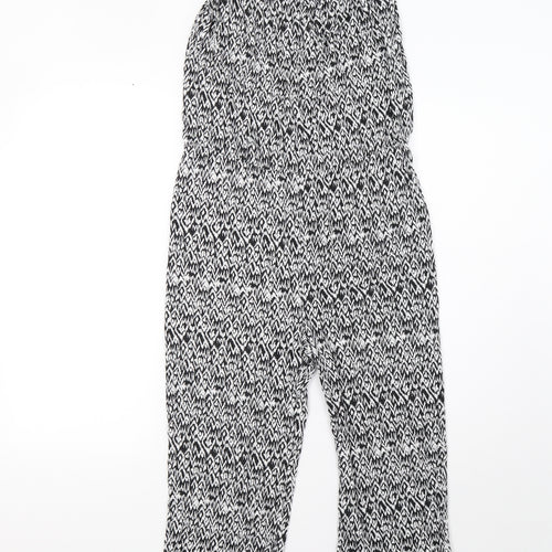 Matalan Womens White Animal Print  Jumpsuit One-Piece Size 8 L21 in