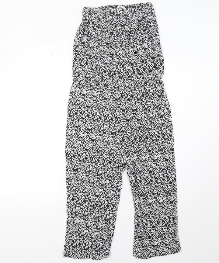 Matalan Womens White Animal Print  Jumpsuit One-Piece Size 8 L21 in