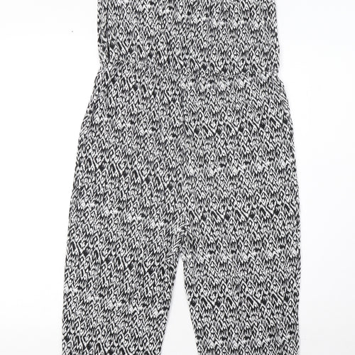 Matalan Womens White Animal Print  Jumpsuit One-Piece Size 8 L21 in