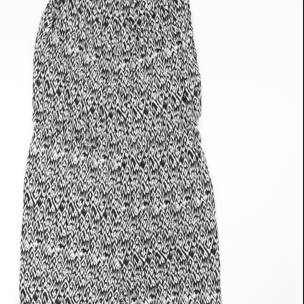 Matalan Womens White Animal Print  Jumpsuit One-Piece Size 8 L21 in