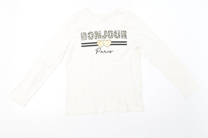Primark Girls White   Pullover Sweatshirt Size 11-12 Years