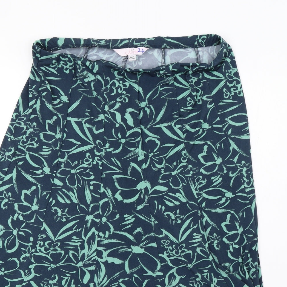 julipa Womens Black Floral  A-Line Skirt Size 12