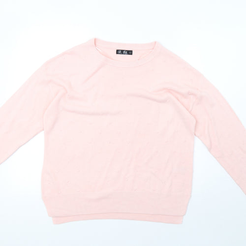 F&F Womens Pink  Knit Pullover Sweatshirt Size 10