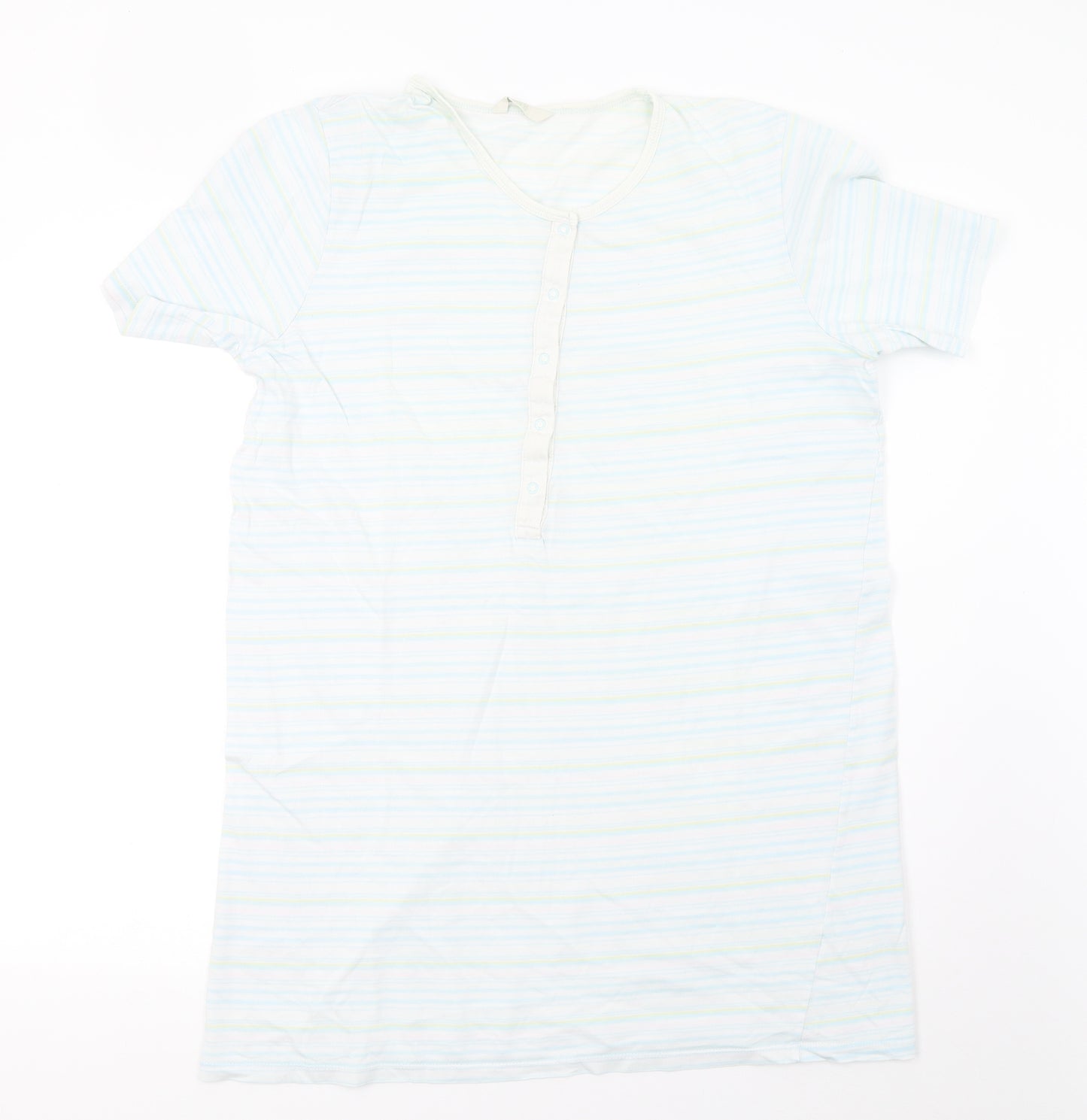 Marks and Spencer Womens Blue Striped  Top Pyjama Top Size 14