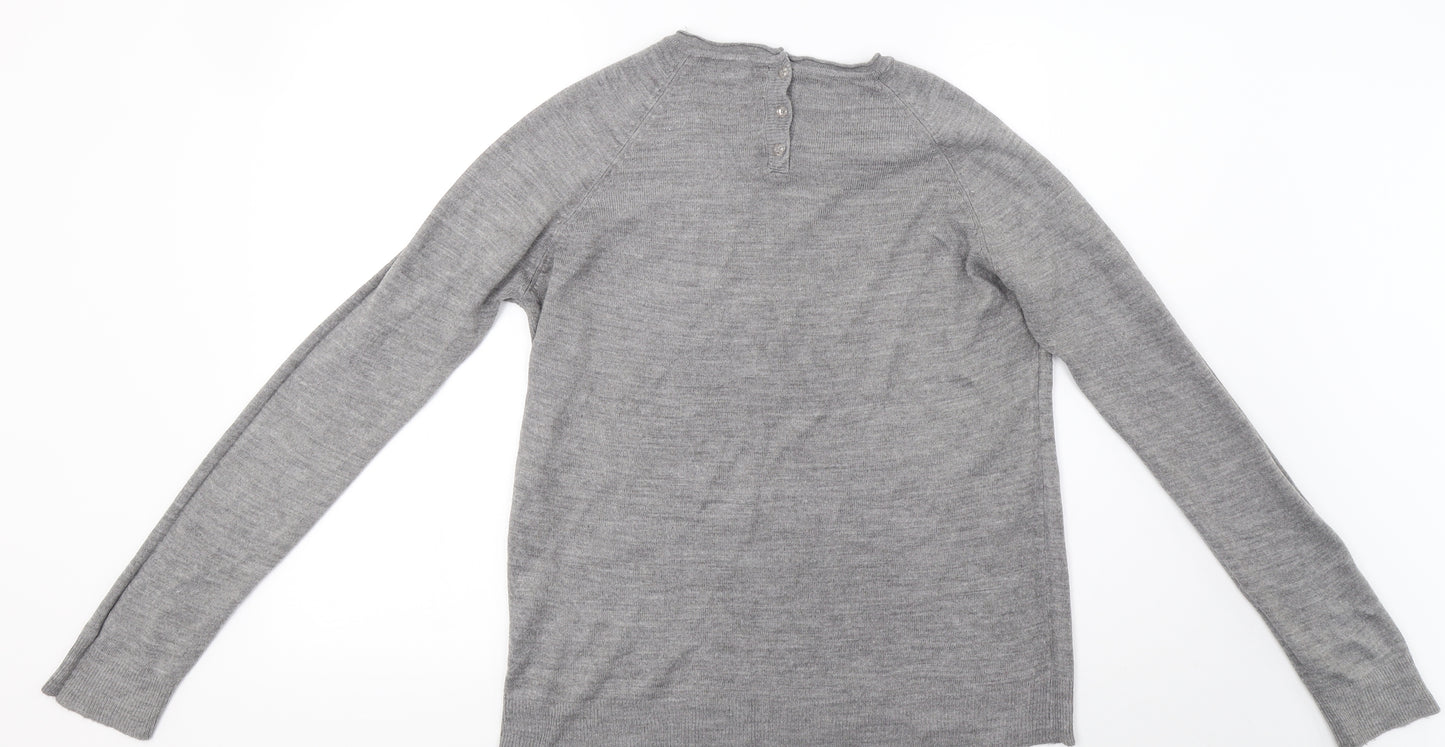 Primark Womens Grey  Knit Pullover Sweatshirt Size 12