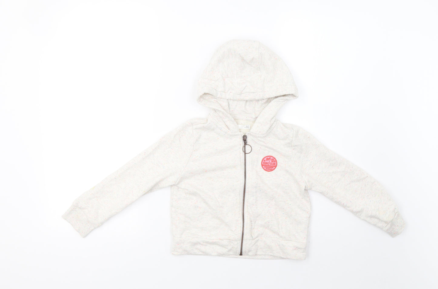 Marks and Spencer Girls White Polka Dot  Full Zip Hoodie Size 6-7 Years