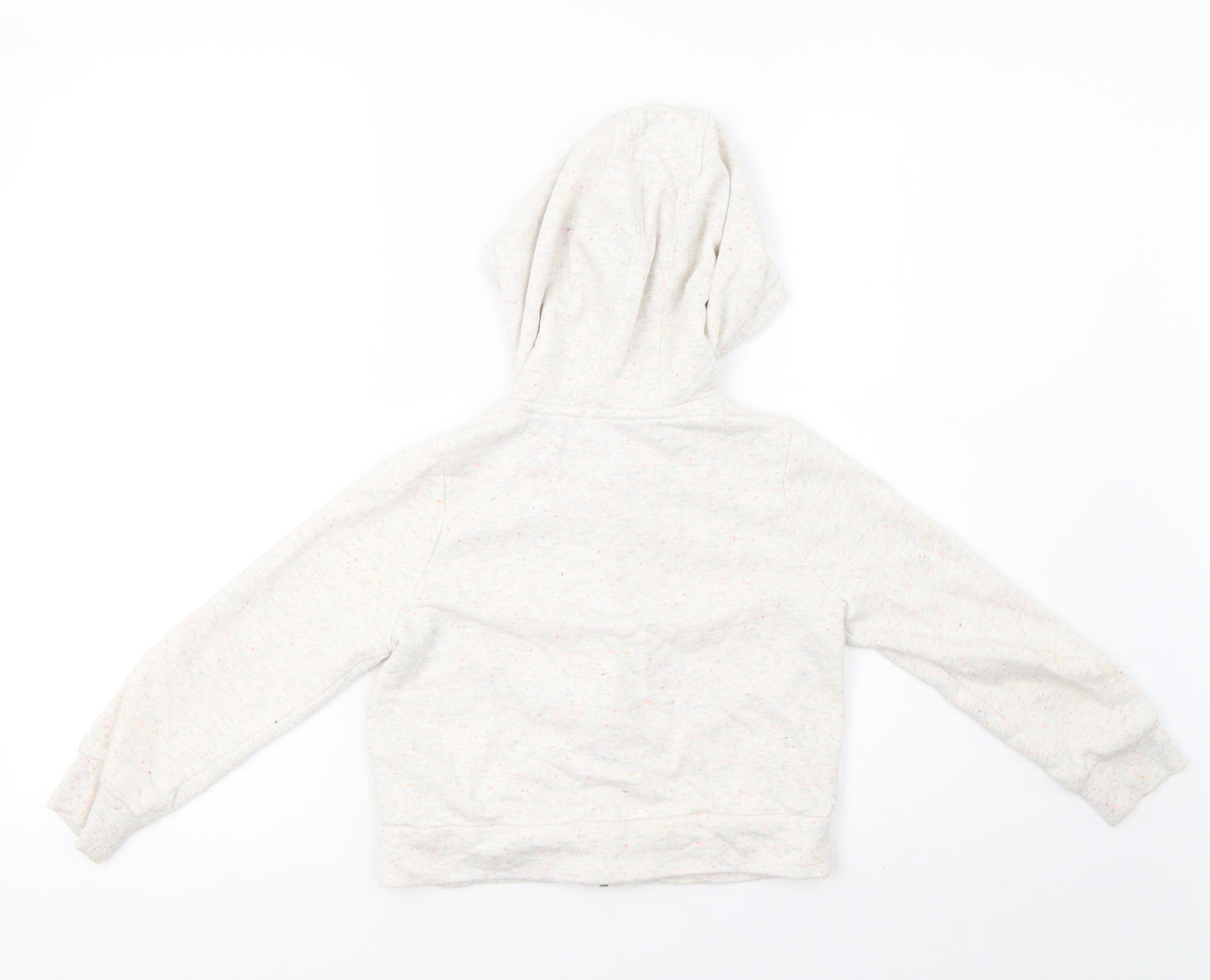 Marks and Spencer Girls White Polka Dot  Full Zip Hoodie Size 6-7 Years