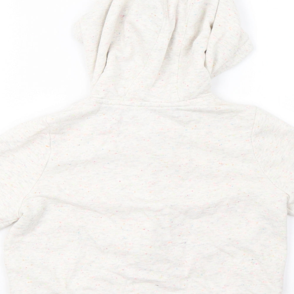 Marks and Spencer Girls White Polka Dot  Full Zip Hoodie Size 6-7 Years