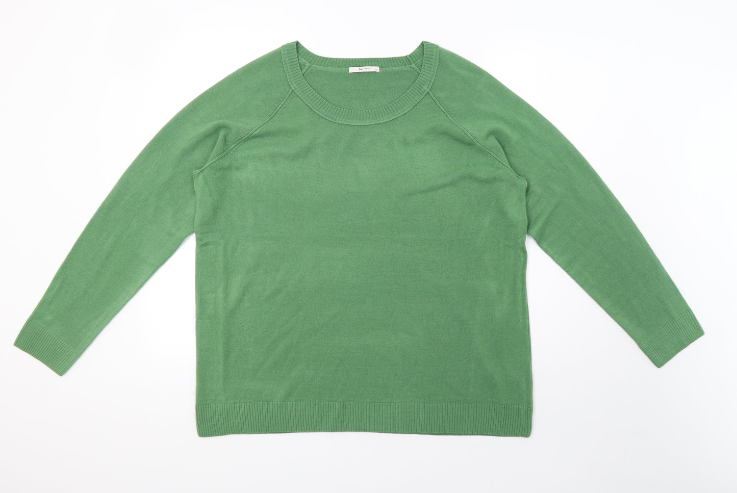 saisnburys Womens Green  Knit Pullover Sweatshirt Size 20