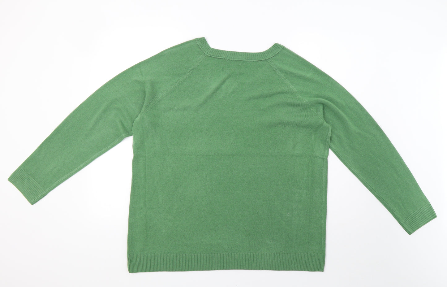 saisnburys Womens Green  Knit Pullover Sweatshirt Size 20