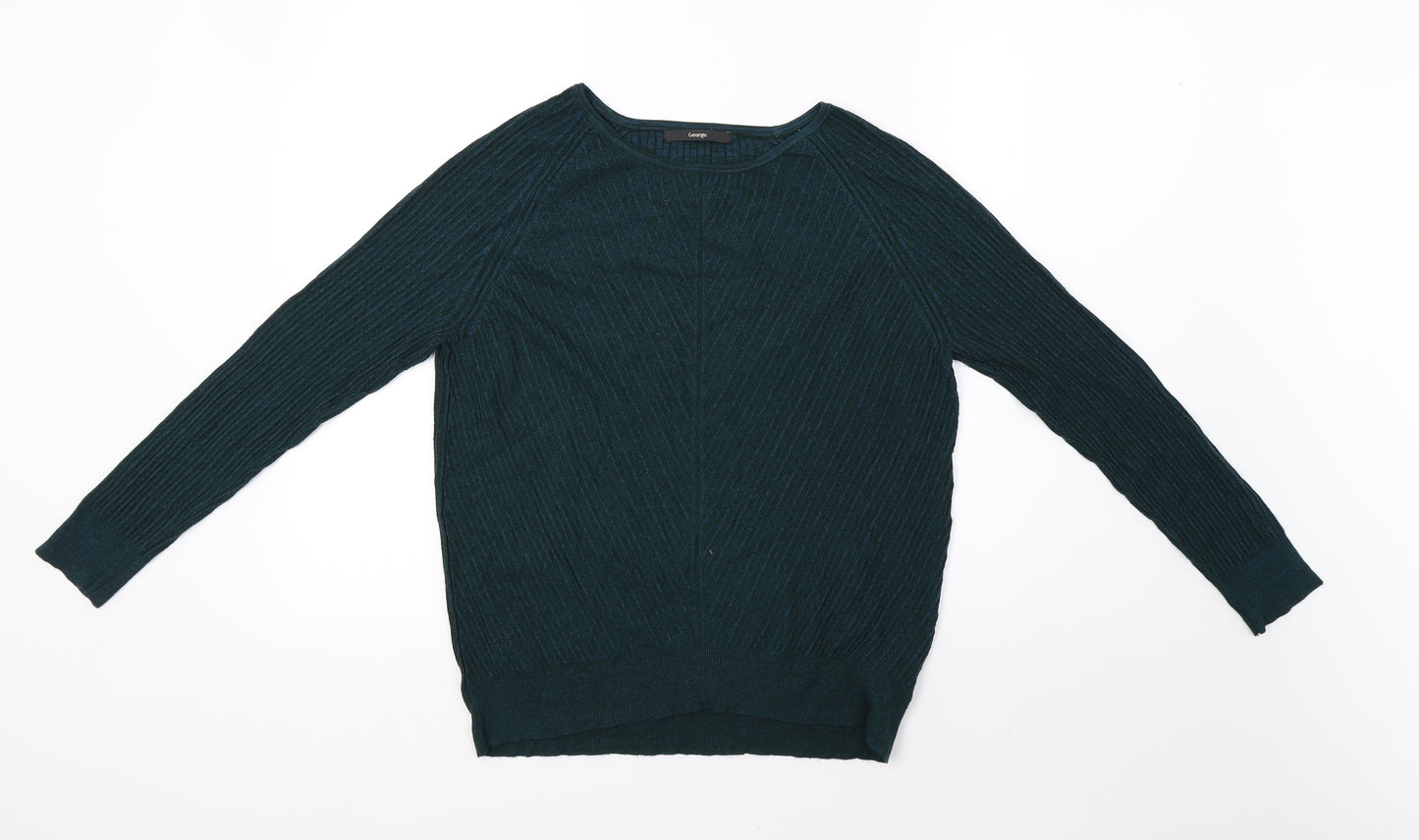 George Womens Green  Knit Pullover Sweatshirt Size 16