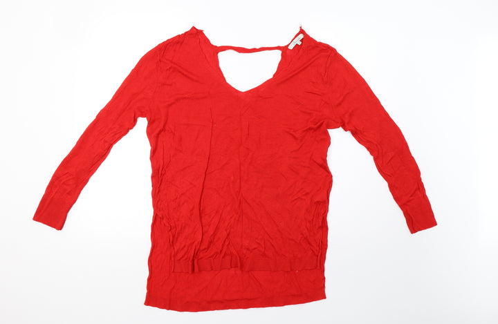 Peacocks Womens Red Knit Pullover Sweatshirt Size 16