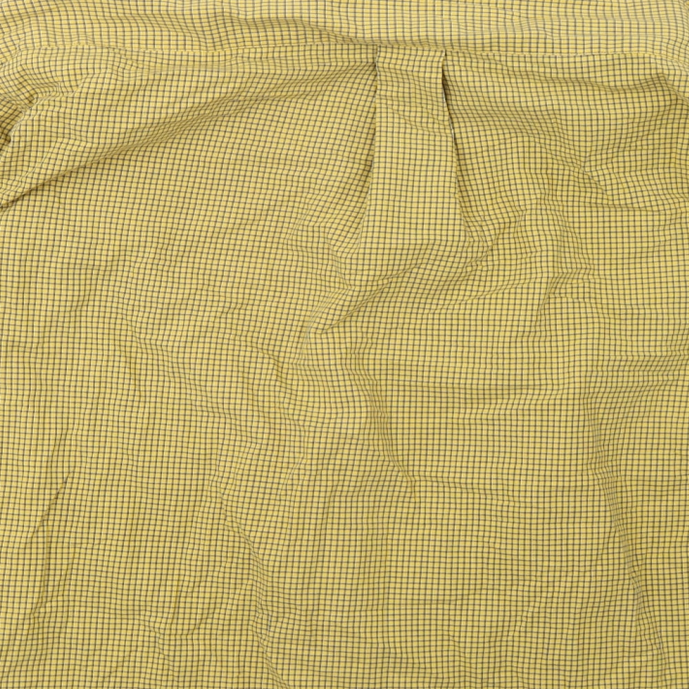 Haggar Mens Yellow Check   Button-Up Size M
