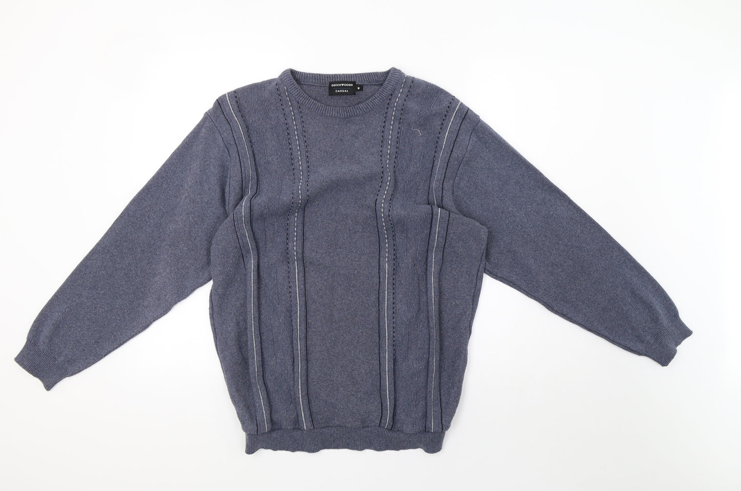 greenwoods Mens Blue  Knit Pullover Sweatshirt Size M