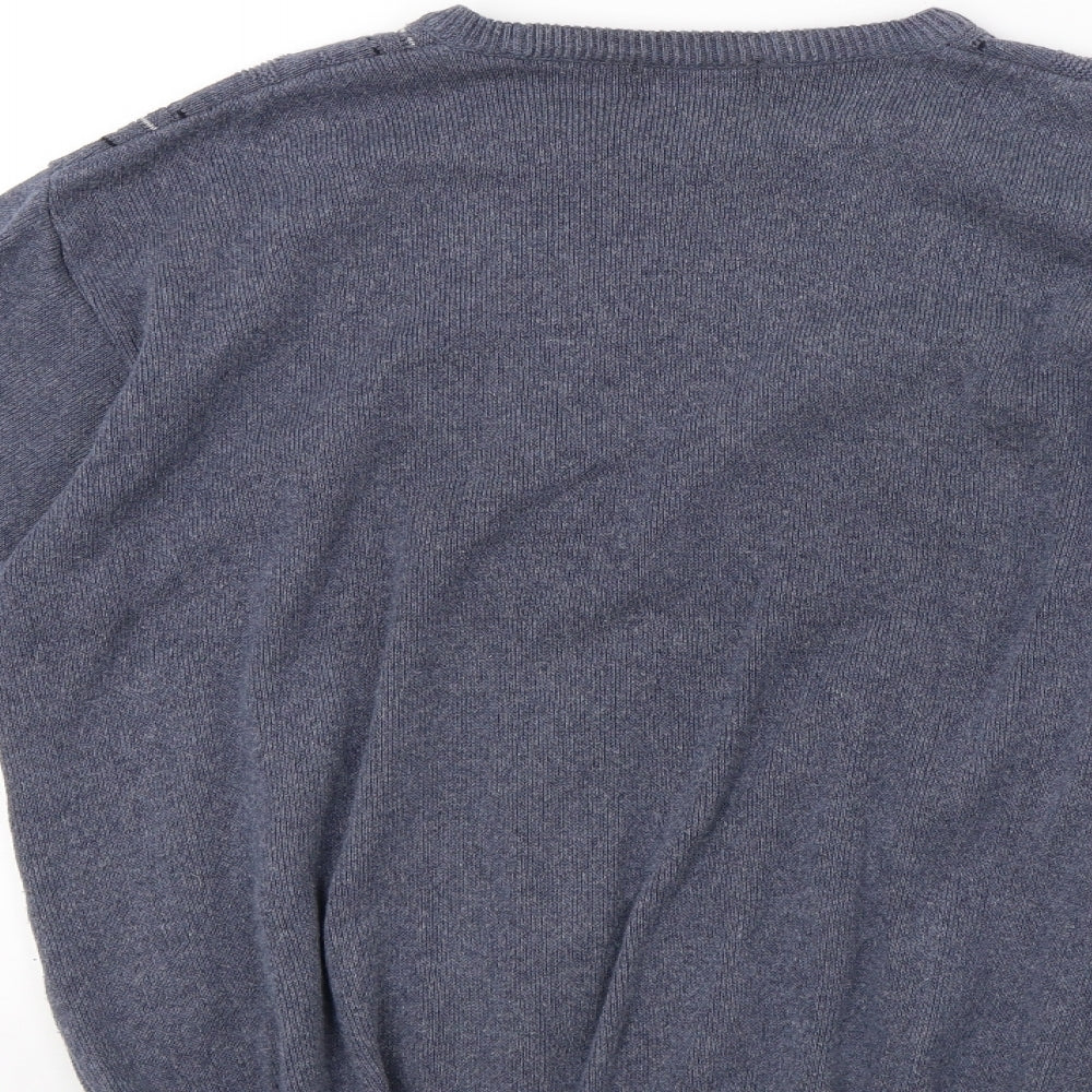 greenwoods Mens Blue  Knit Pullover Sweatshirt Size M