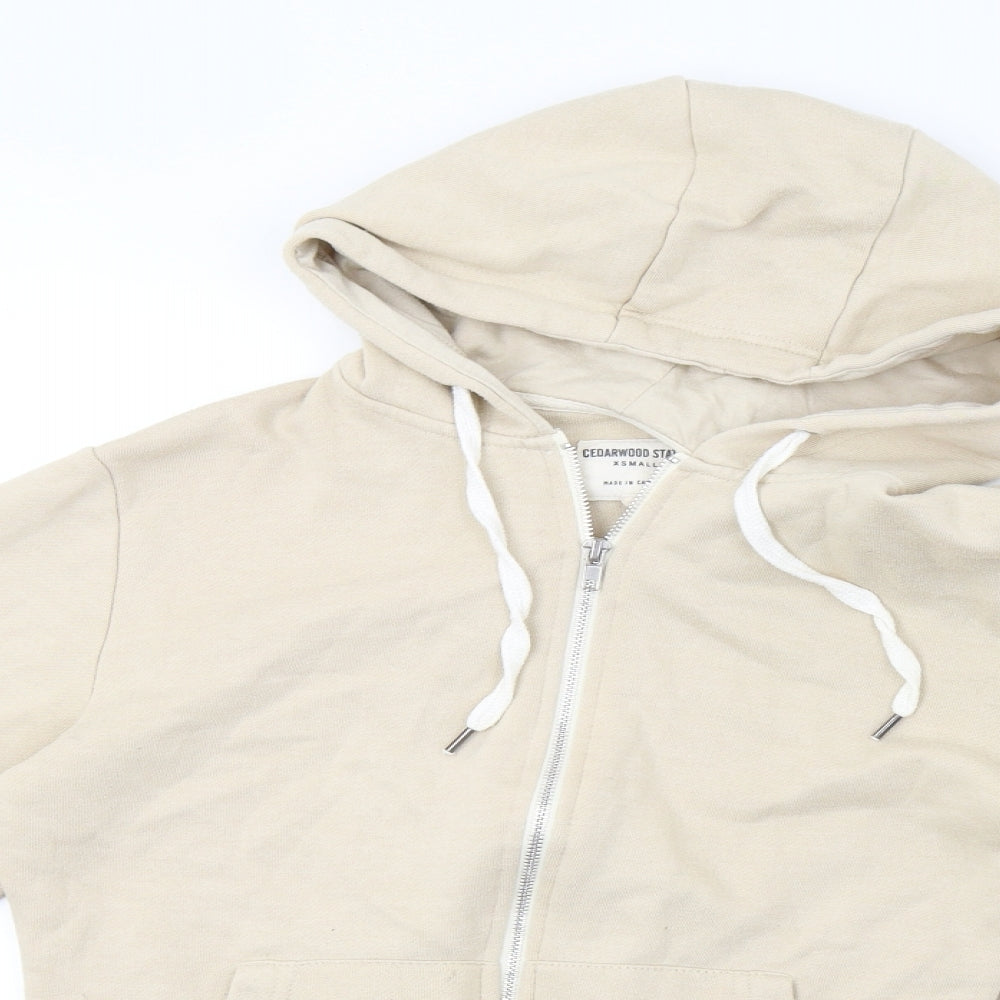 Cedar Wood State Mens Beige   Full Zip Hoodie Size XS