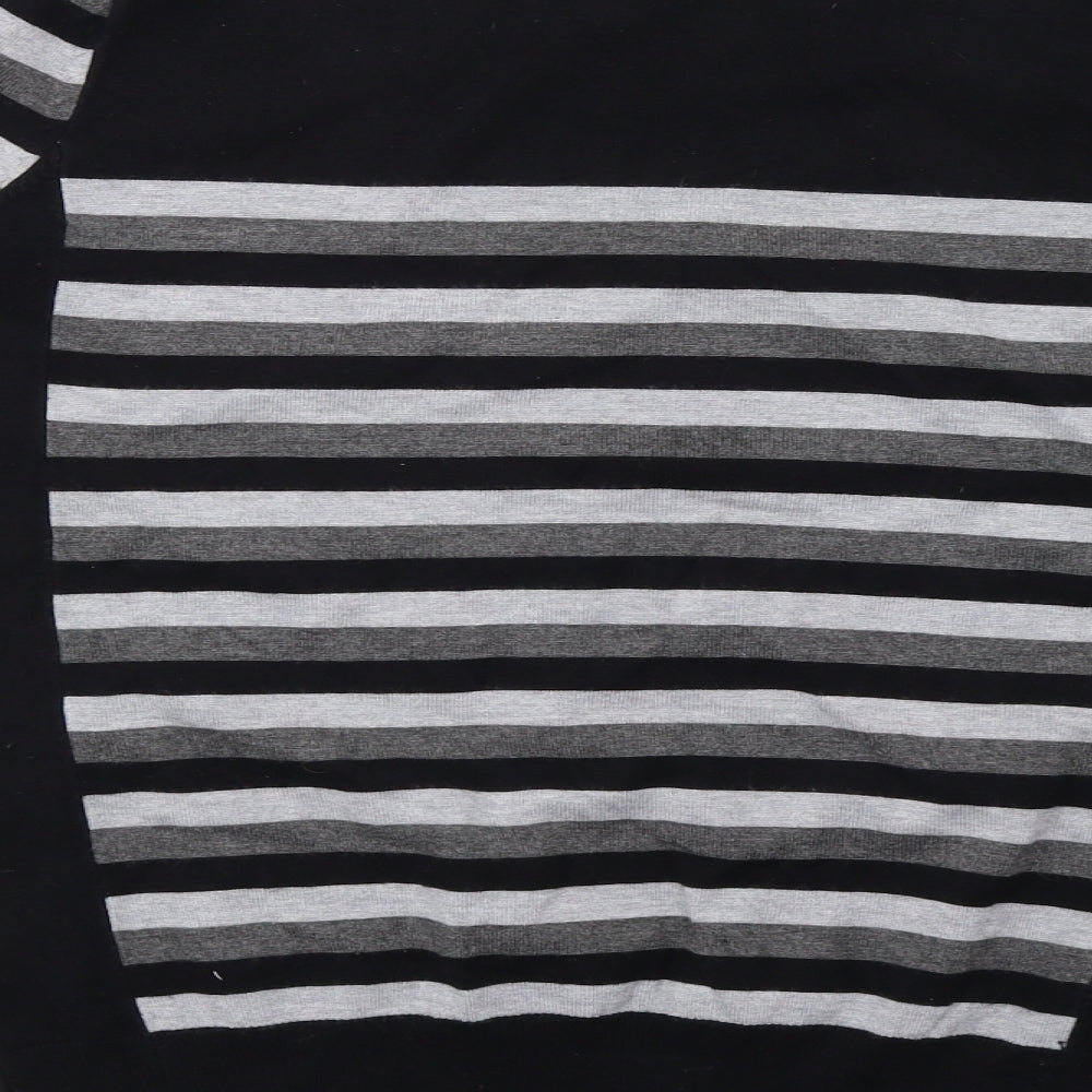 M&Co Womens Grey Striped Knit Pullover Sweatshirt Size 12