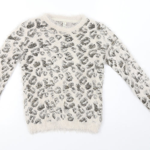 Primark Girls Brown Animal Print  Pullover Sweatshirt Size 10-11 Years