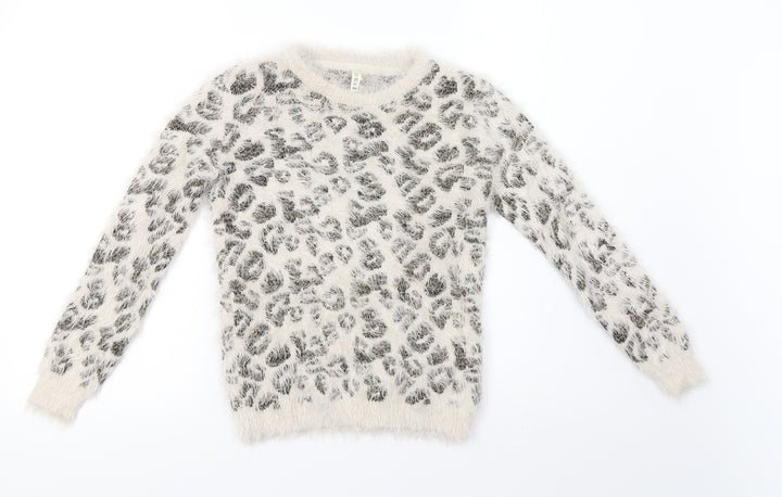 Primark Girls Brown Animal Print Pullover Sweatshirt Size 10-11 Years