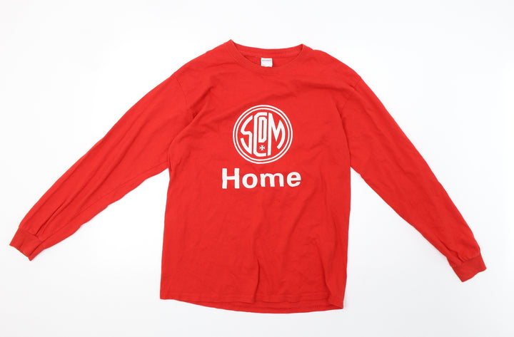 Gildan Mens Red   Pullover Sweatshirt Size M