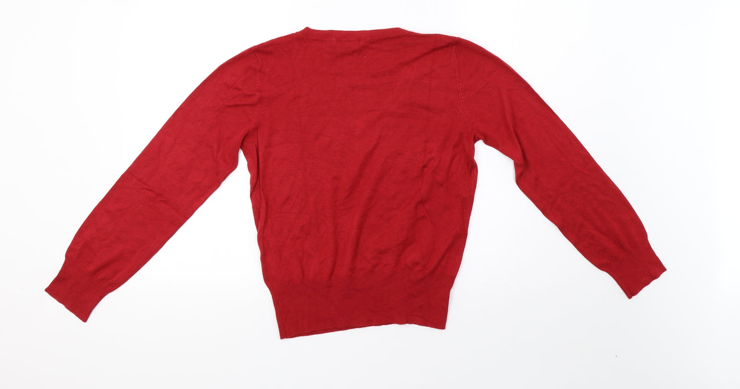 George Womens Red  Knit Pullover Sweatshirt Size 14