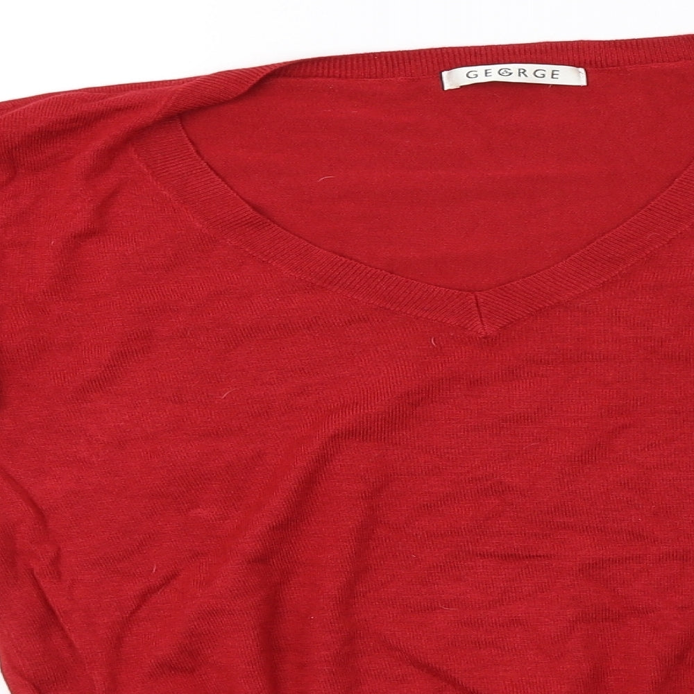 George Womens Red  Knit Pullover Sweatshirt Size 14