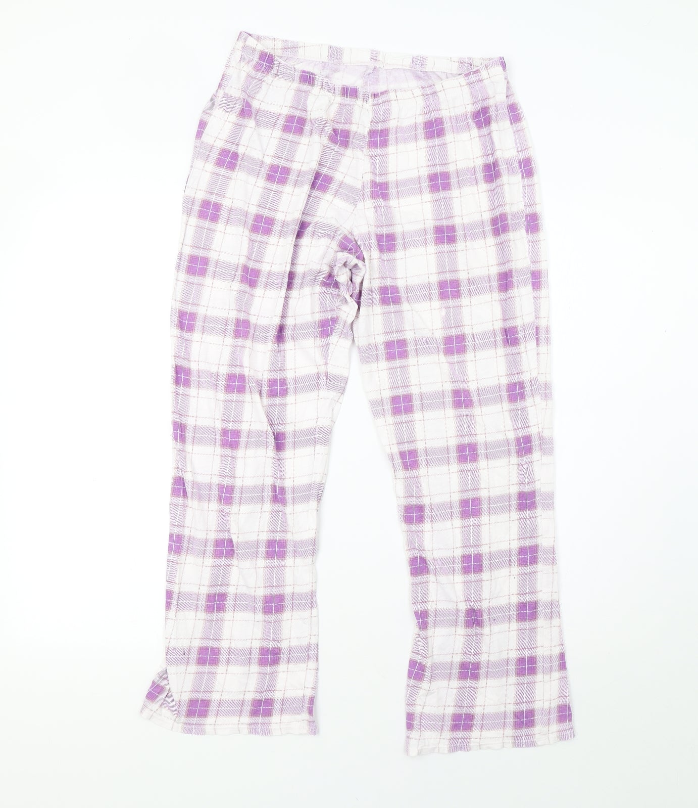 Marks and Spencer Womens Purple Check   Pyjama Pants Size 12