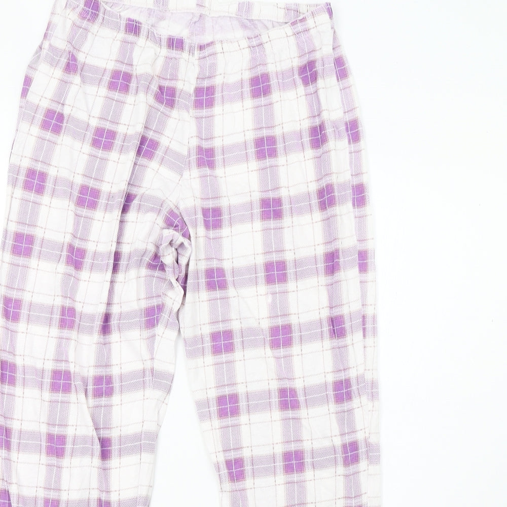 Marks and Spencer Womens Purple Check   Pyjama Pants Size 12