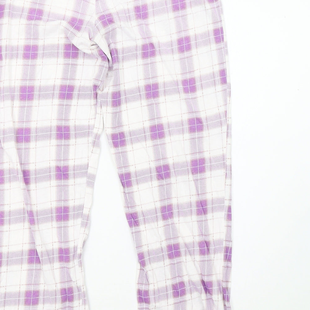 Marks and Spencer Womens Purple Check   Pyjama Pants Size 12