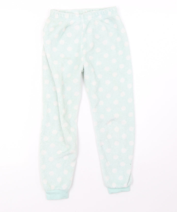 Primark Girls Green Polka Dot Pyjama Pants Size 7-8 Years