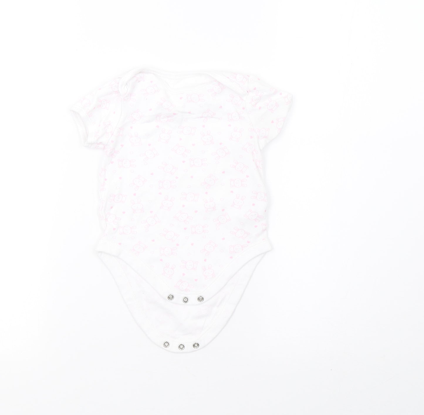 F&F Girls White Polka Dot  Babygrow One-Piece Size 9-12 Months