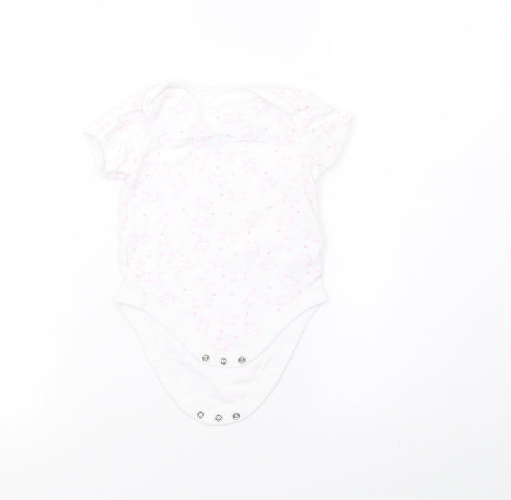 F&F Girls White Polka Dot  Babygrow One-Piece Size 9-12 Months