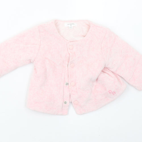 Pure Baby Girls Pink  Fleece Basic Coat Coat Size 3-6 Months