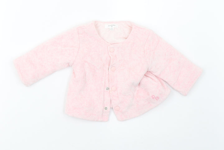 Pure Baby Girls Pink Fleece Basic Coat Coat Size 3-6 Months