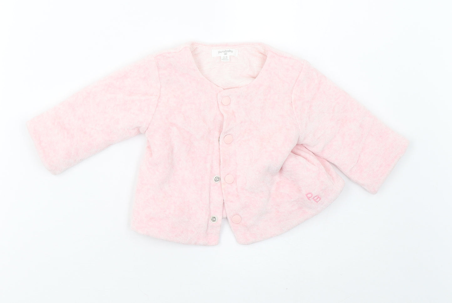 Pure Baby Girls Pink  Fleece Basic Coat Coat Size 3-6 Months