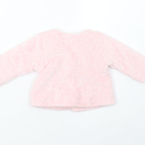 Pure Baby Girls Pink  Fleece Basic Coat Coat Size 3-6 Months