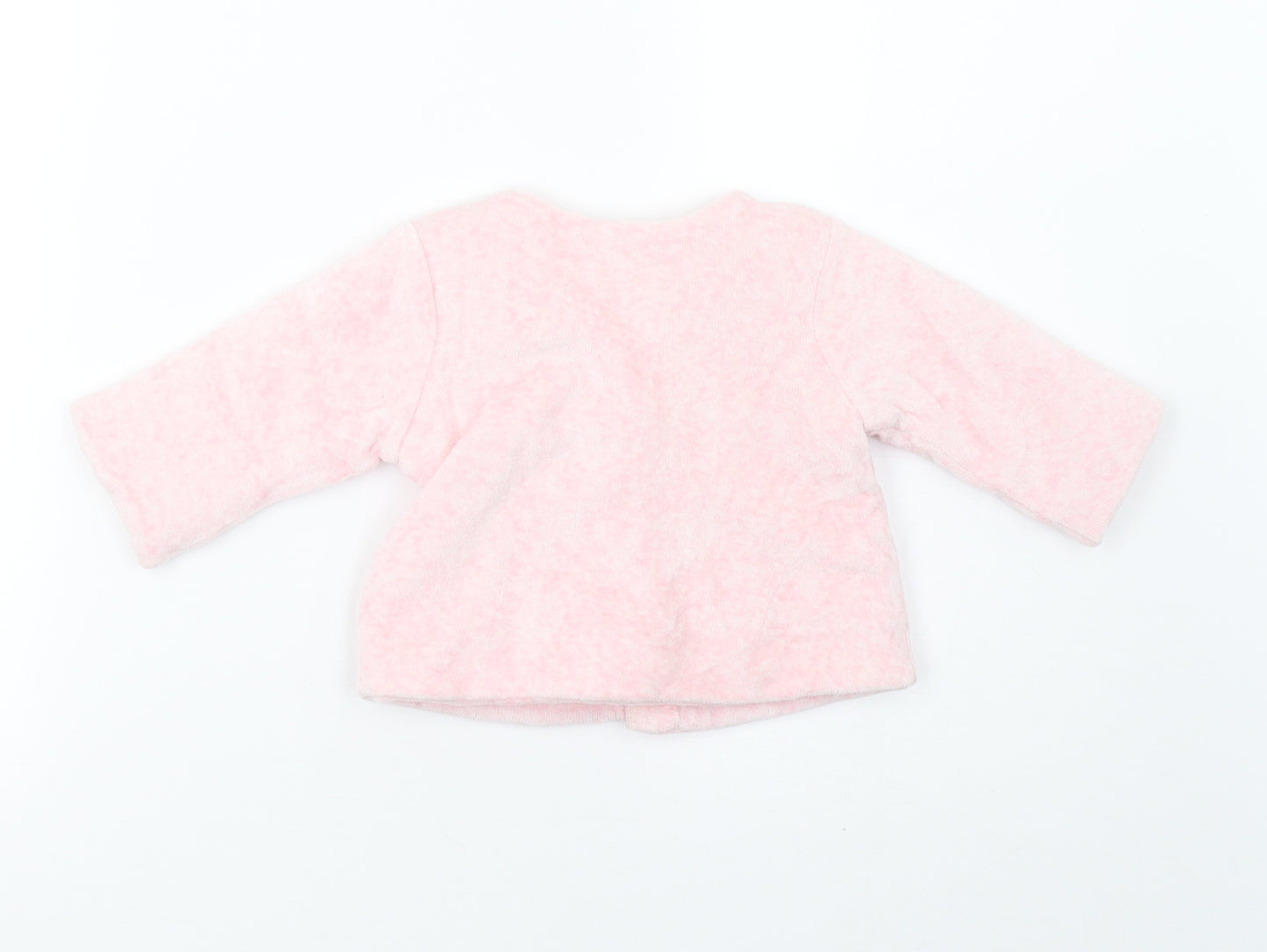 Pure Baby Girls Pink  Fleece Basic Coat Coat Size 3-6 Months