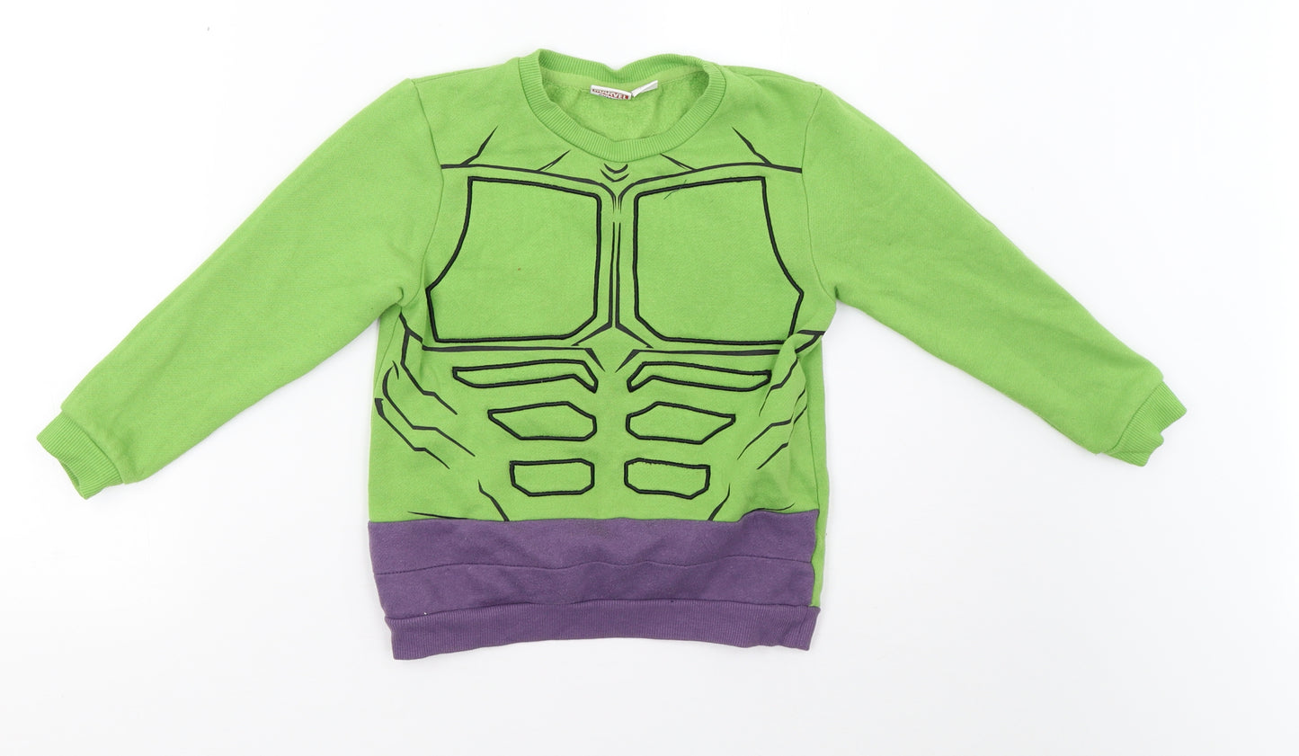 Preworn Boys Green   Pullover Sweatshirt Size 5-6 Years