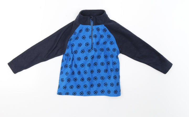 Crane Boys Blue Polka Dot Fleece Pullover Sweatshirt Size 3-4 Years