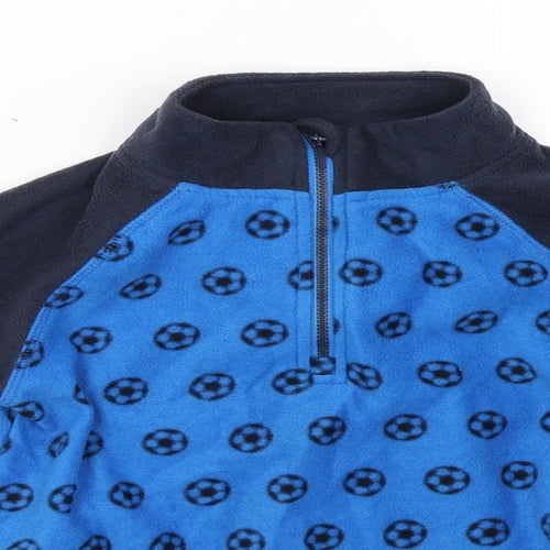Crane Boys Blue Polka Dot Fleece Pullover Sweatshirt Size 3-4 Years